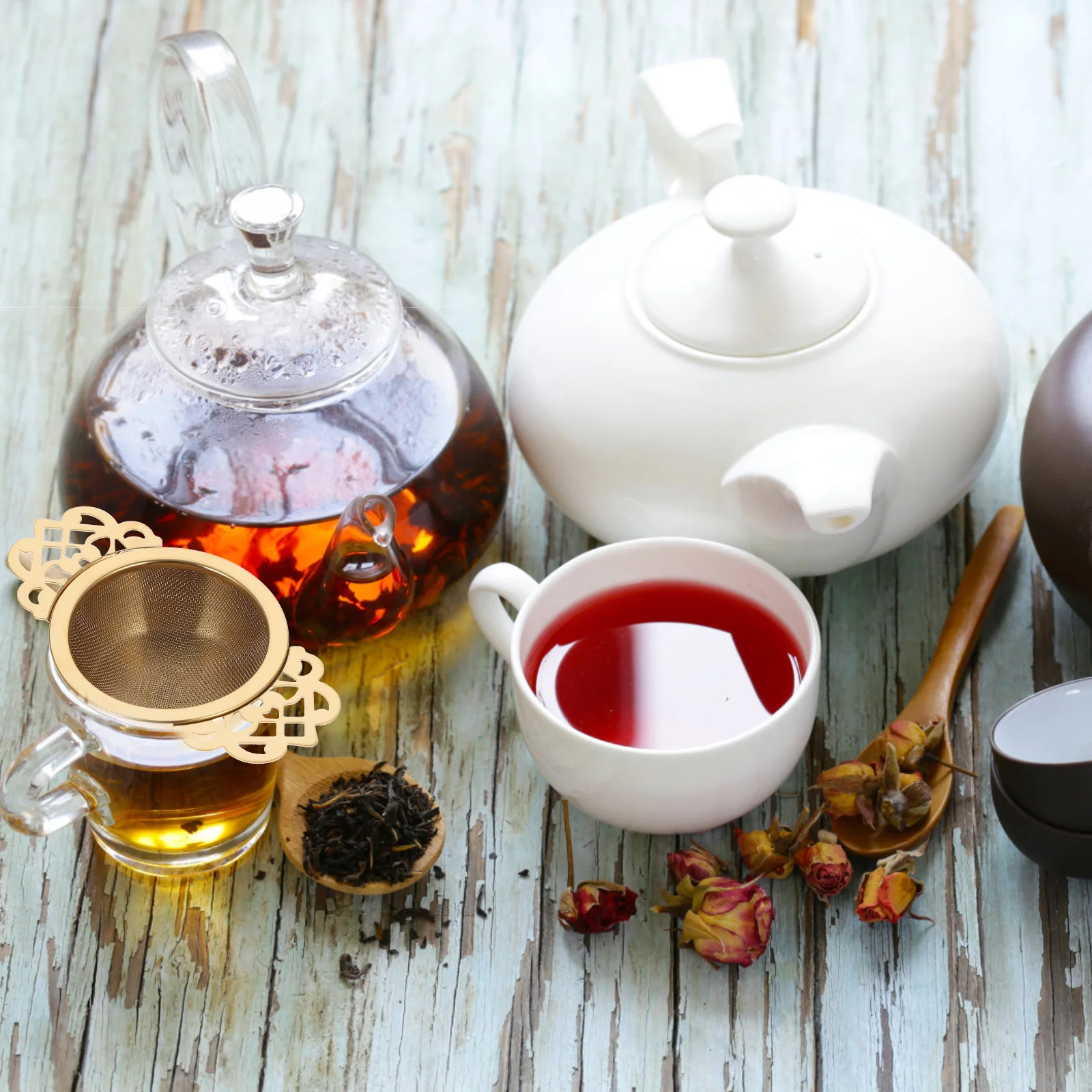 

Double Handle Tea Filter Stainless Steel Fine Mesh Strainer for Home and Office Smooth Polished Comfortable Grip Brewing Tool