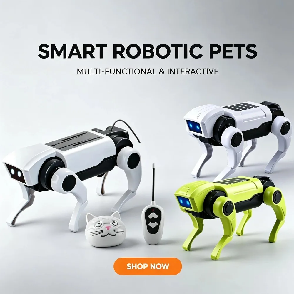 Mechanical Dog Toy RC Robot Children's Remote Control Mechanical Dog Toy Electric Science Teaching Toys for Kids Gift
