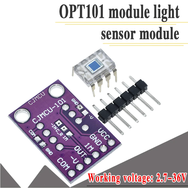 OPT101 Moduł analogowego czujnika natężenia światła z pojedynczym chipem Dioda fotoelektryczna 14 kHz CJMCU-101 — zdjęcie produktu 2