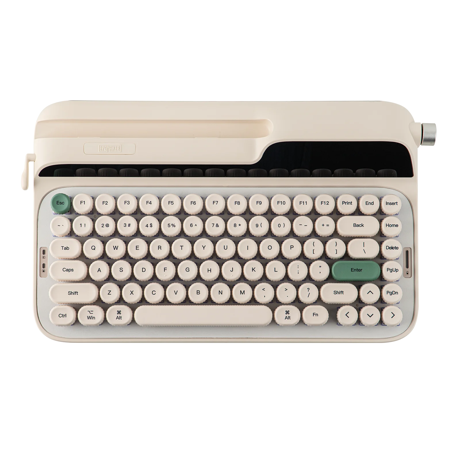 EPOMAKER Glyph 75% ANSI US Layout Wired/2.4Ghz/BT Wireless Typewriter Retro Mechanical Keyboard with TFT Screen & Rotary Knob