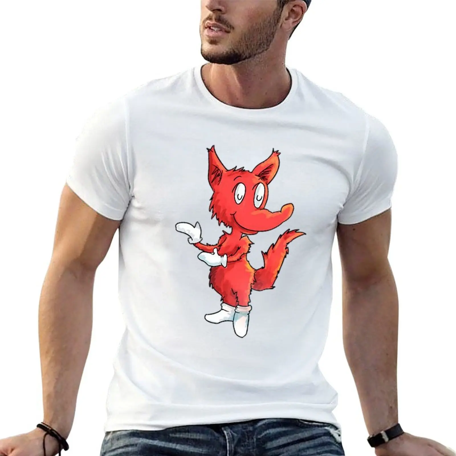 Fox in socks T-Shirt aesthetic clothes graphic t shirts mens t shirts top quality