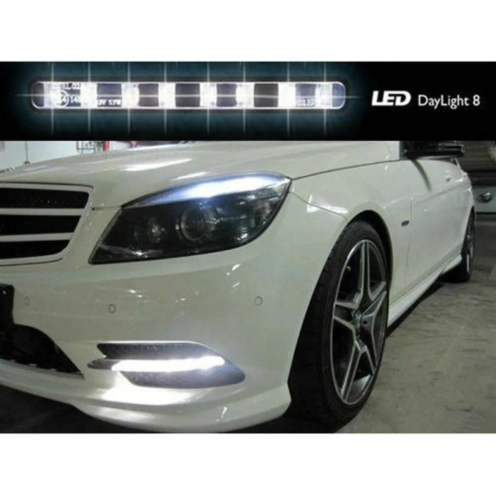 Parts Daytime Running Light 2 Pcs 8 LED Bright Fog Lamp For Trucks SUVs Trailers RVs Useful White High Quality