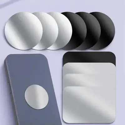 

12Pcs Dual-Shape Metal Plate Set Round Rectangle Self-Adhesive for Phone Car Mount Compatible with All Smartphones Smooth Edge