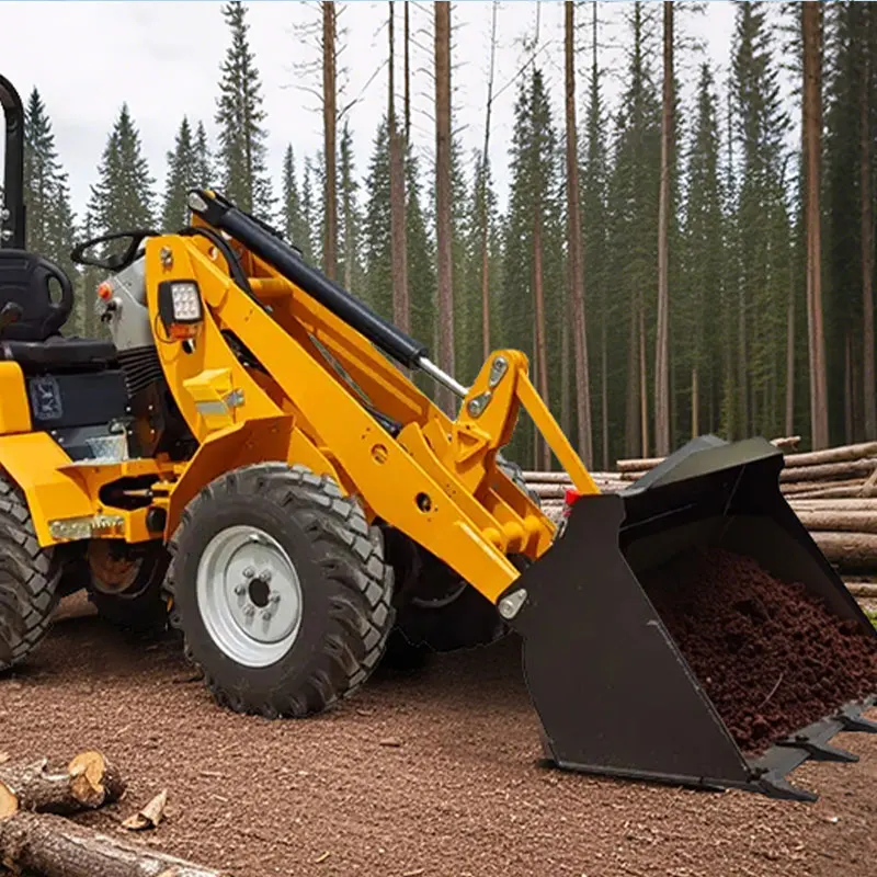 고하중 소형 스키드 스티어 로더 (버킷 및 어태치먼트 포함), 농장, 건설, 제설용 다기능 로더