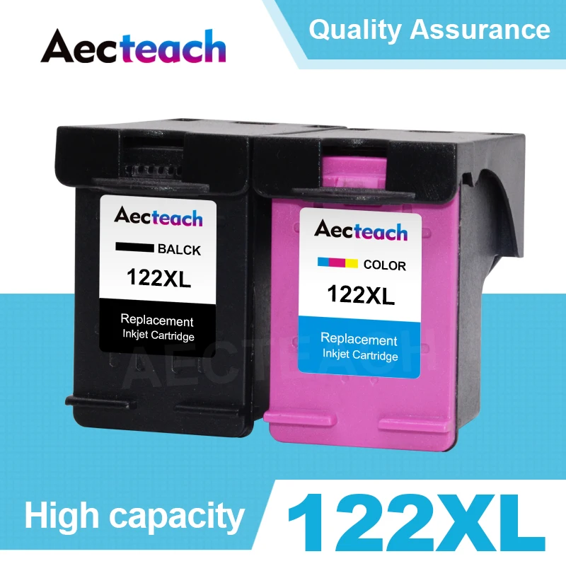 Aecteach Compatible 122XL Ink Cartridge Replacement For HP 122 For Deskjet 1000 1050 2000 3052A 3054 2050s 3000 3050A Printer