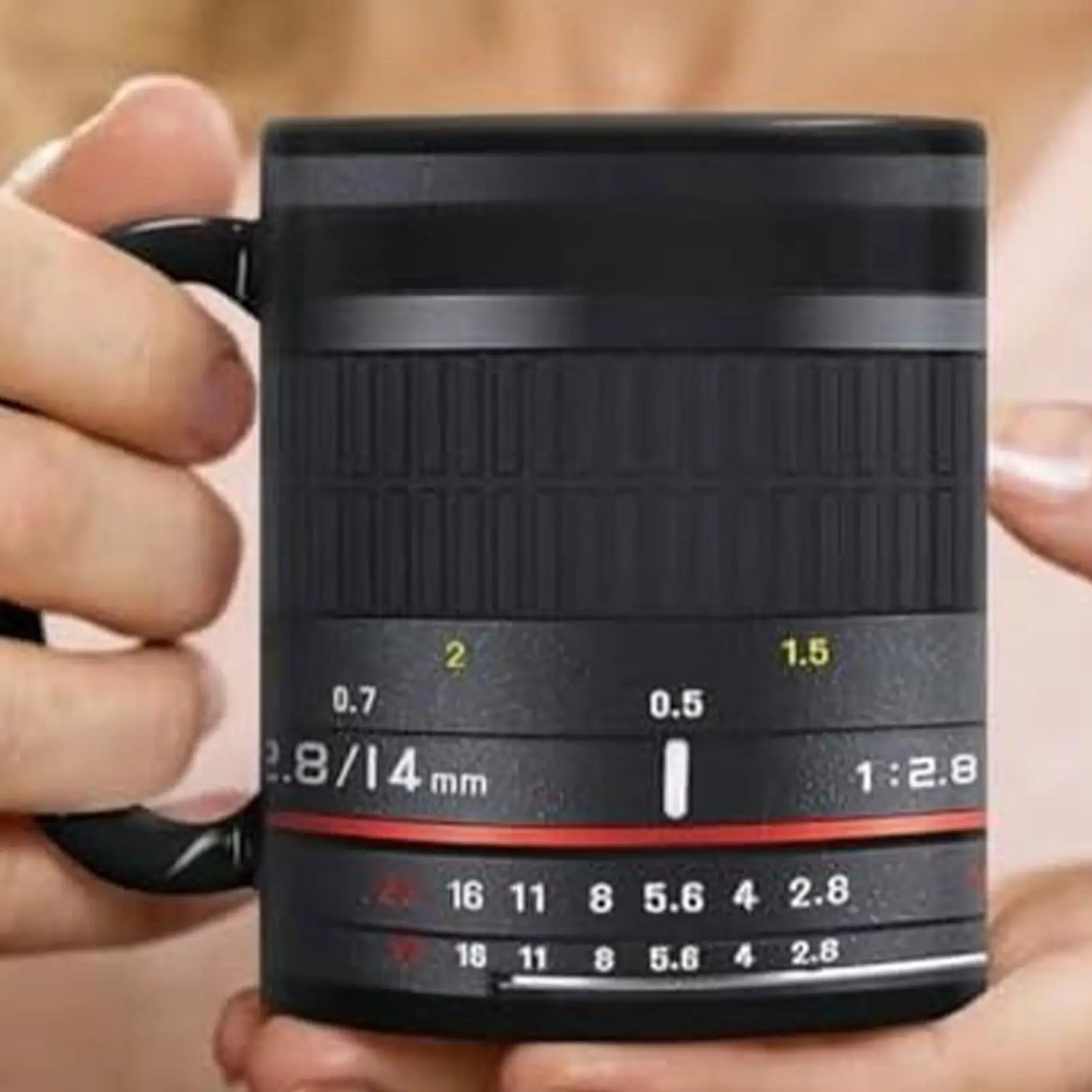 Camera Lens Coffee Cup Ceramic Camera Lens Cup with Handle Funny Coffee Mug for Women and Men Tea Mug Christmas Birthday Cool