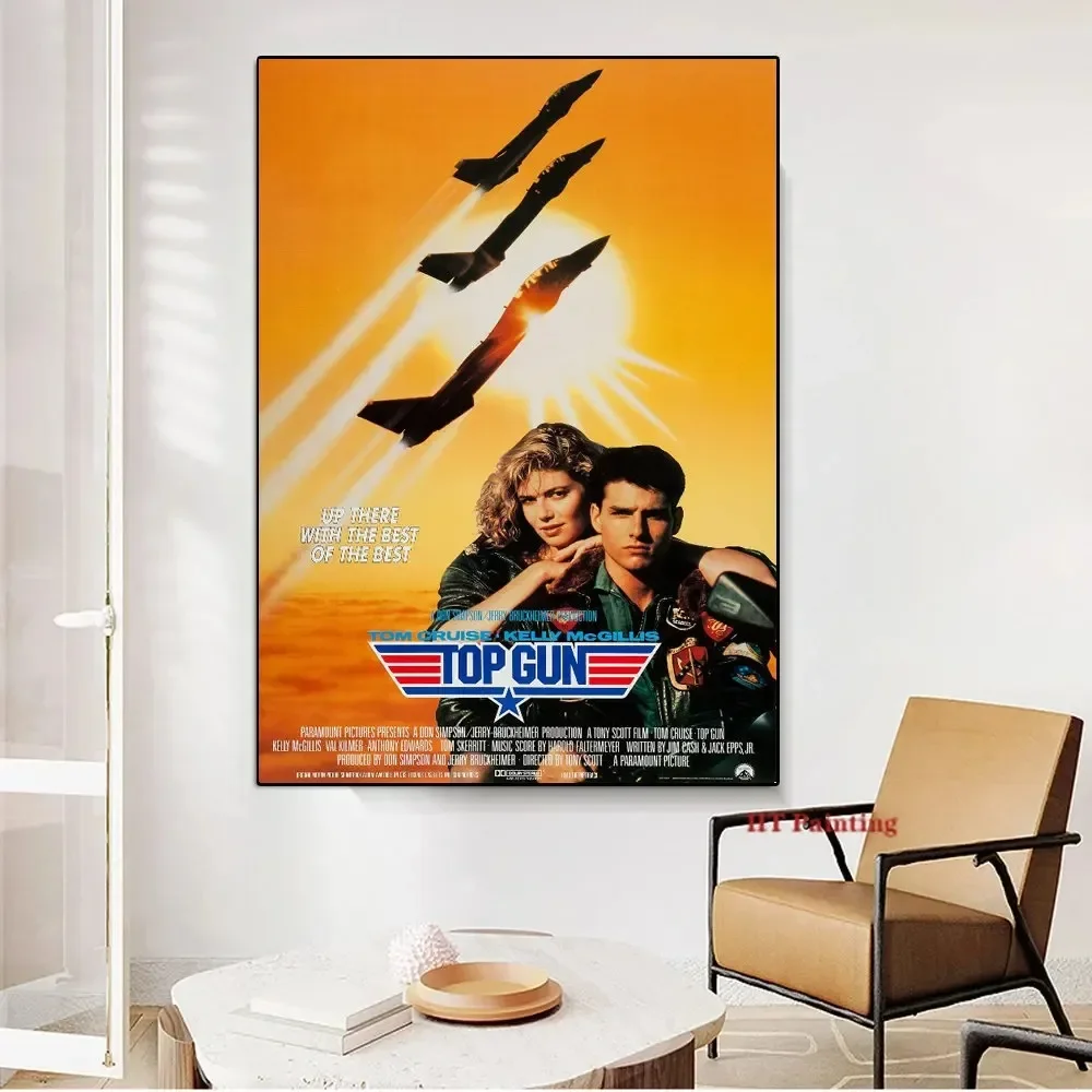 Movie Top Gun Maverick Action Film Aircraft Fighter Retro Wall  Pictures Canvas Painting Modern Home Room Decor