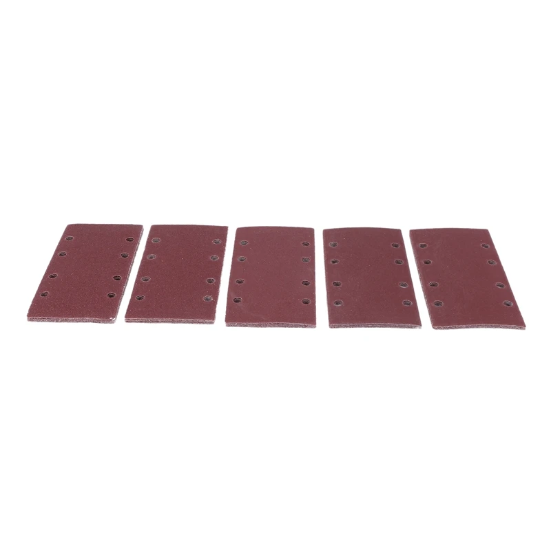 25 Pcs di Levigatura Pad, carta abrasiva Gancio e Anello di Sabbia Copriletto 93x185mm Perforato 8 Fori Grana 40/60/80/120 fit Copriletto Orbitale Levigatrice