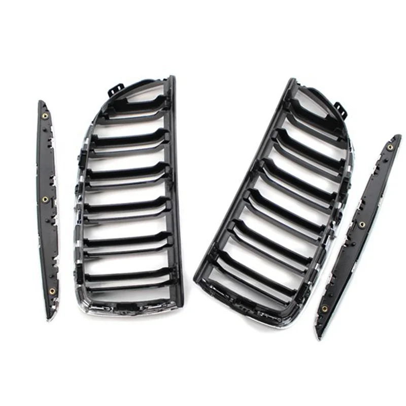 Car Chrome Double Line Front Hood Kidney Grill Mesh Sport Racing Grills For BMW 3 Series E90 E91 2005-2008-ABQF