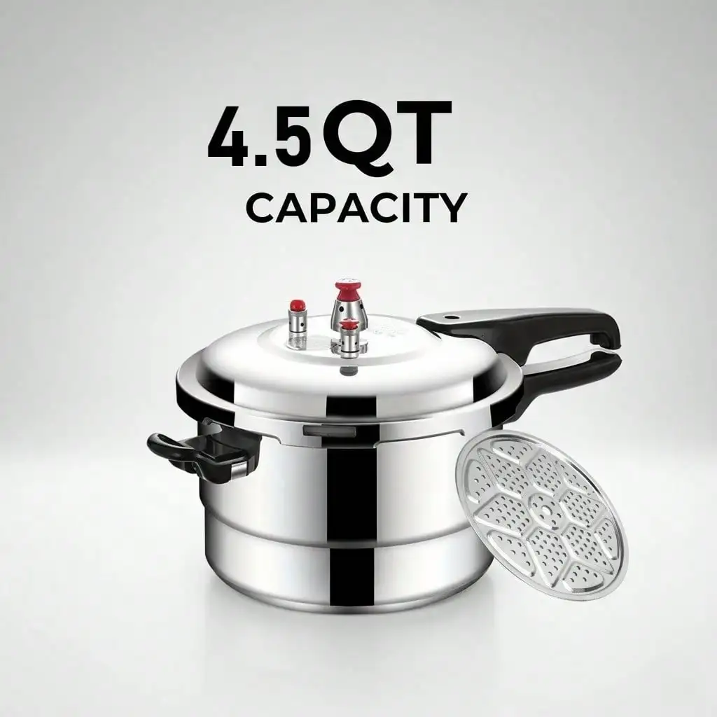 Pacilack 4.5/8 Quart Aluminum Pressure Cooker