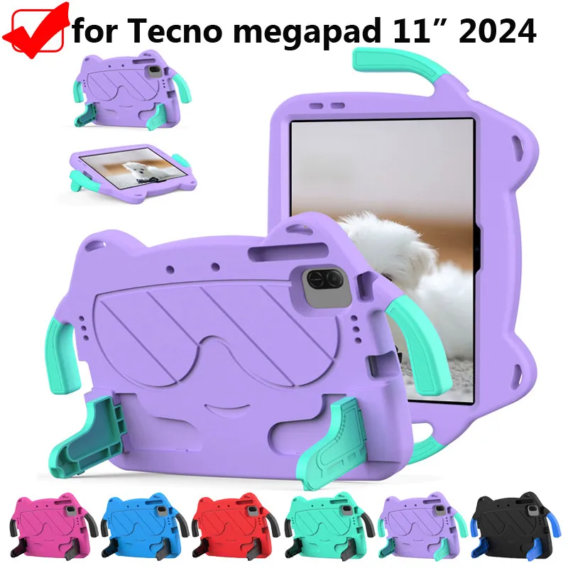 Cover for Tecno MegaPad 11 11 Inch 2024 Tablet Case Kids Eva Shockproof Lightweight Dropproof Stand Cases