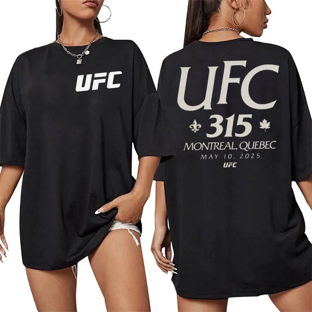 

Лето 2026, UFC 315, боевая футболка Montreal Quebec, женская спортивная хлопковая свободная рубашка с короткими рукавами для отдыха и фитнеса, унисекс