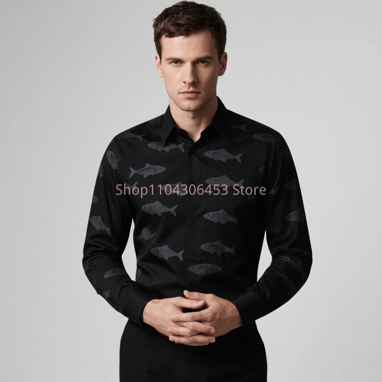Men's Original Design Flowers Flying Dragon 3D Print High-end Shirt Men's Business Casual Formal Attendance Party Formal Top