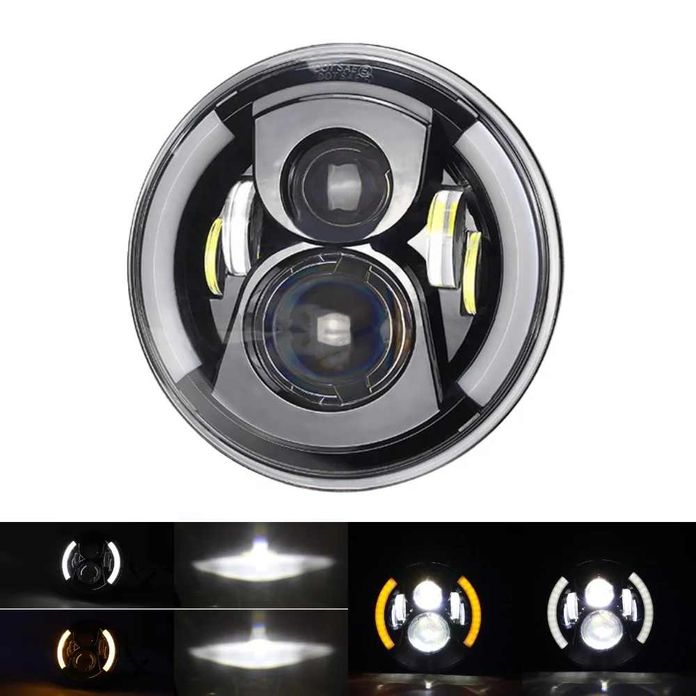 Universal 7 inch Round Motorcycle DRL Light Emitting Diode Headlight Super Bright Car Auxiliary Fog Light