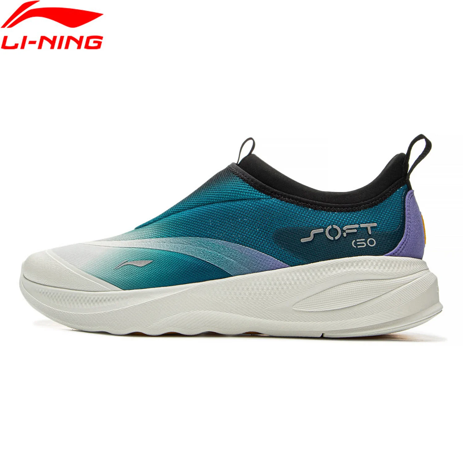 Li-Ning Men SOFT GO 2 Walking Shoes COMFOAM Slip-on Soft Thick Heel LiNing Comfortable Wearable Sports Casual Shoes AGLV005