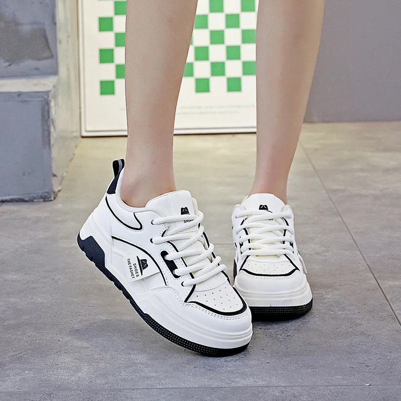 

Fleece Warm High-Top White Sneakers for Winter Versatile Fashionable Women's Sports Shoes Comfortable Casual Footwear