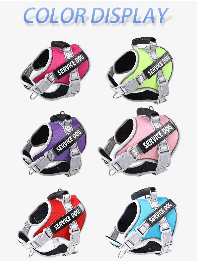 Personalized Name Dog Harness Adjustable Golden Retriever Labrador Dog Harness Reflective for Large Dogs Dog Walking Accessories