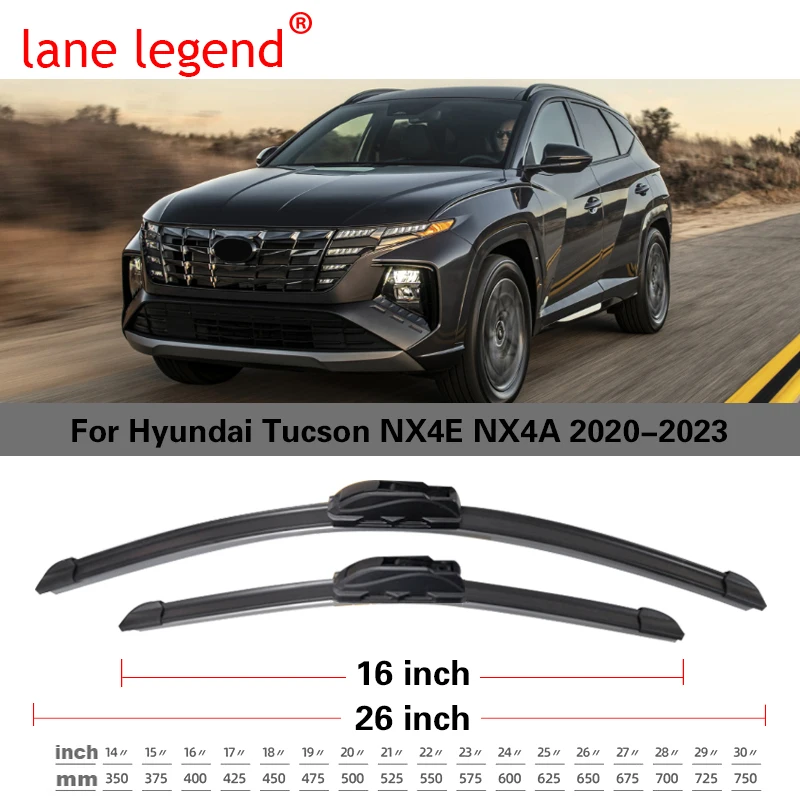 Front Windshield Brushes For Hyundai Tucson NX4 NX4E NX4A 2020 2021 2022 2023 Rubber Wiper Blades Snow Scraping Car Accessories