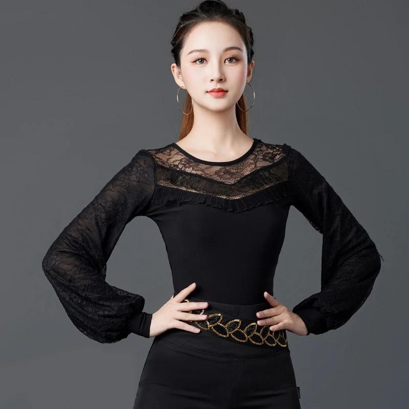 

Женский кружевной топ для бальных танцев DL11497