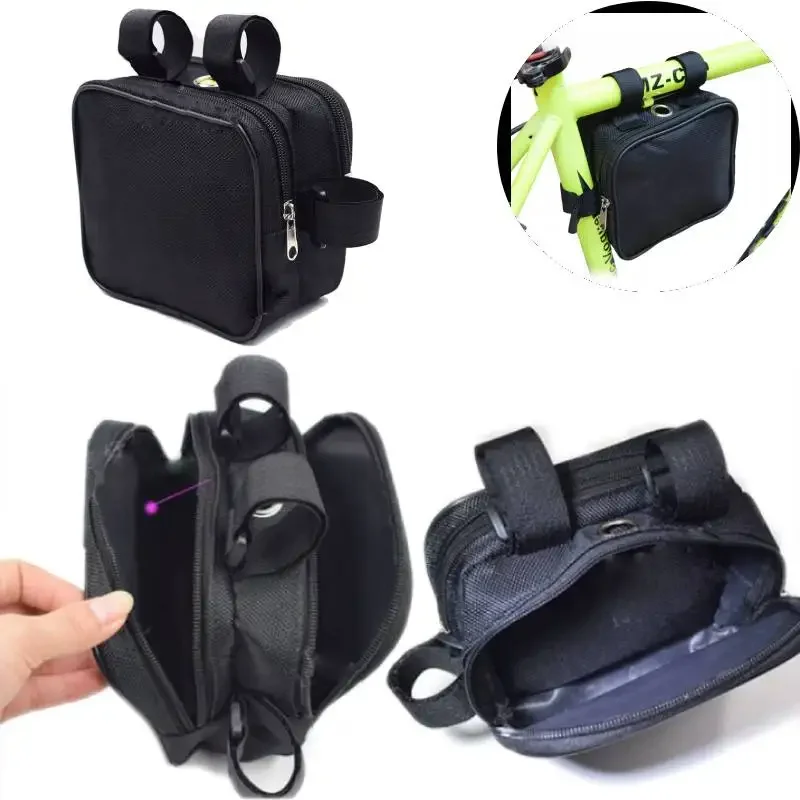 

Двойная открытая сумка для велосипеда, сумка с треугольной рамой для электрического велосипеда, верхняя трубчатая сумка, подвесная сумка для литиевой батареи, сумка для мобильного телефона