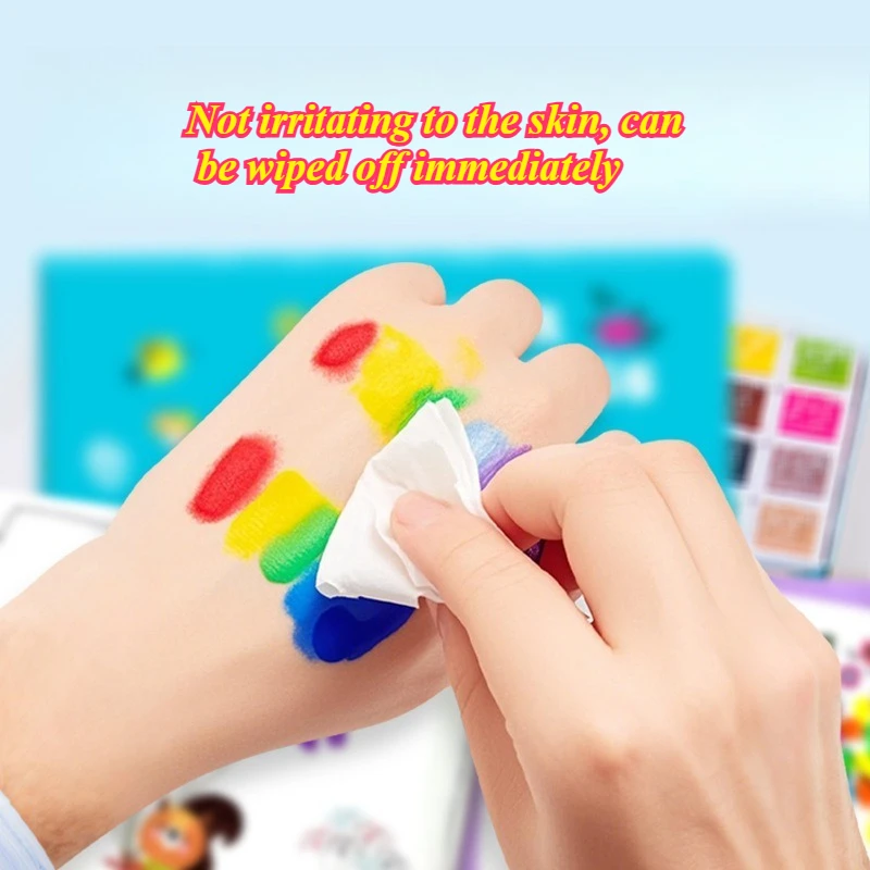 Crianças desenho de dedo 12/24 almofada de impressão colorida pintura jardim de infância graffiti álbum desenho do bebê montessori educação brinquedos habilidade