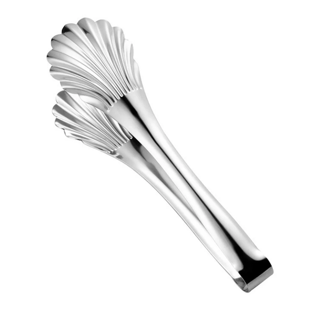 

Shell Stainless Steel Non-Slip Handle Multifunctional Food Tongs For Bbq Buffet Cake Bread Ice Kitchen Gadgets Cooking