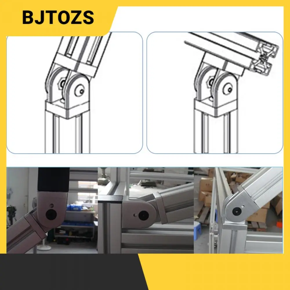 Zinc Alloy Living Hinge 20 30 40 45 Slot6/8mm Aluminum Profile Fittings Right Angle Zinc Alloy Flexible Pivot Joint Connector