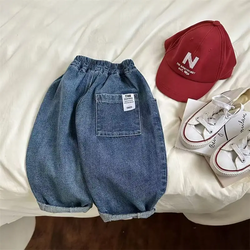 Spring Summer Children's Clothes Girls Jeans Cotton Loose Baby Boys Harem Pants 1-7Year Toddler Kids Casual Denim Trousers