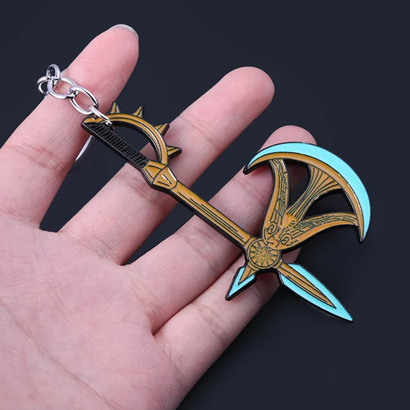 Seven Anime Deadly Sins Keychain Necklace HawkMeliodas Brooch Bracelet Axe Knife Pendant Keyring for Women Men Jewelry Souvenir