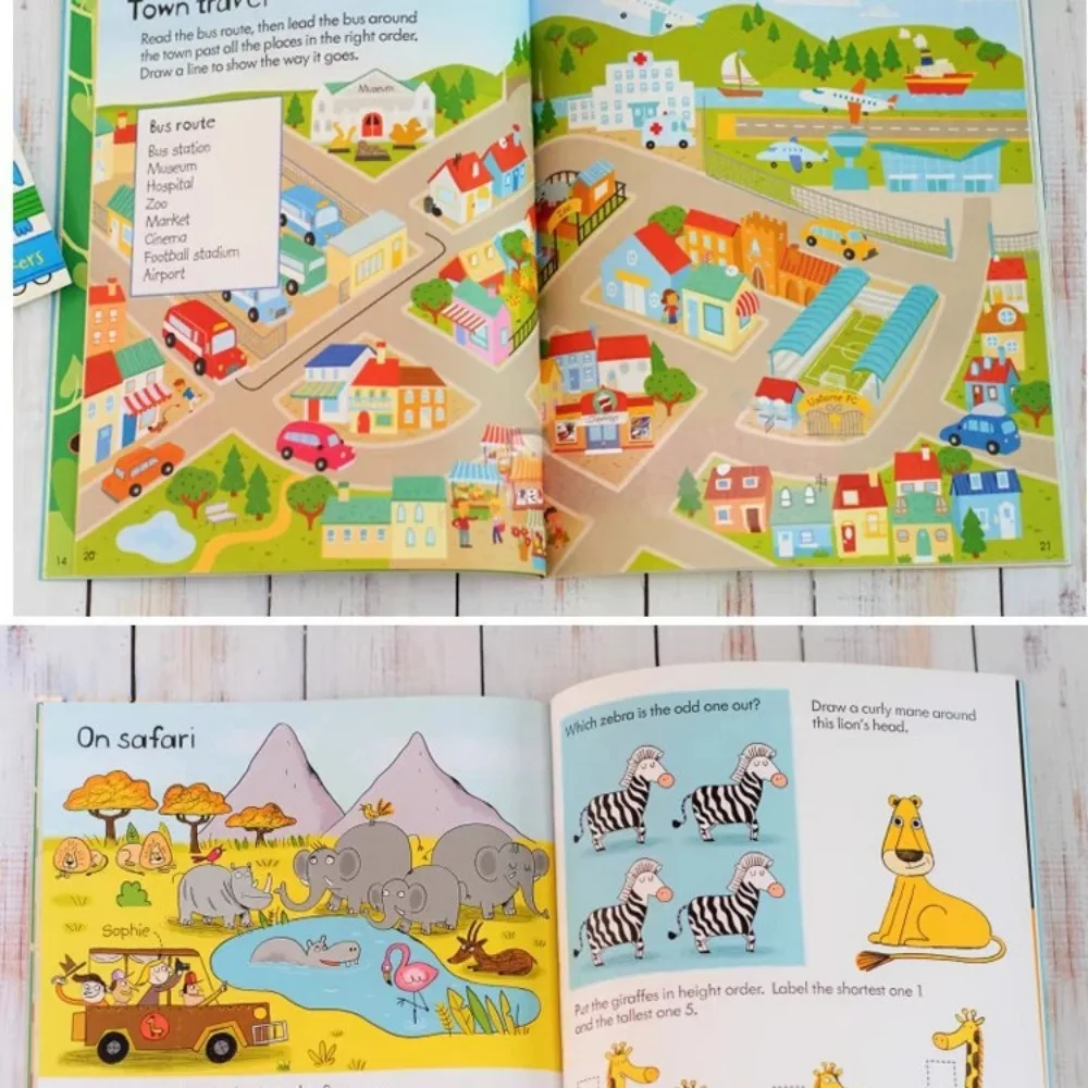 English Travel Activity PAD Children's Maze Book Drawing Book Graffiti Stick Figure Step