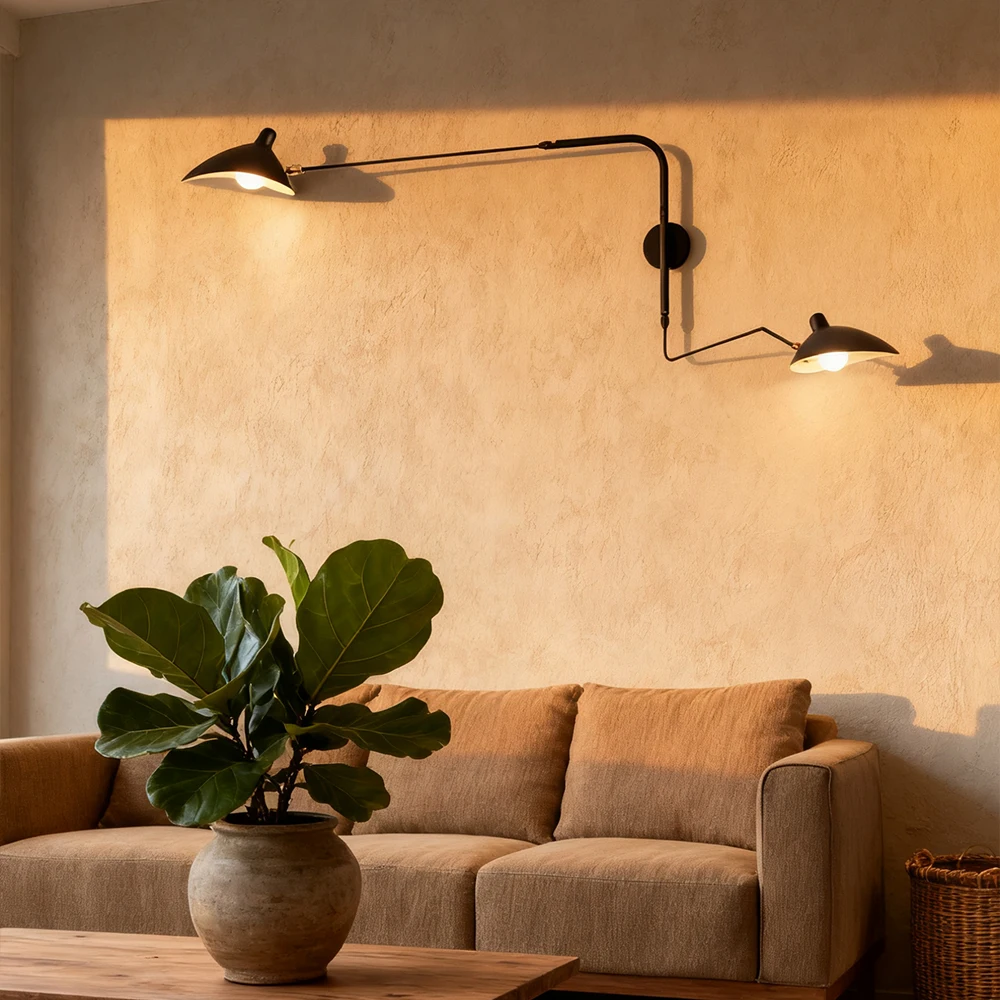 Nordic Retro Spider Serge Mouille Wandlampen, verstellbares langes Arm-LED-Licht für Nachttisch, Schlafzimmer, Wohnzimmer, Arbeitszimmer, Heimdekoration