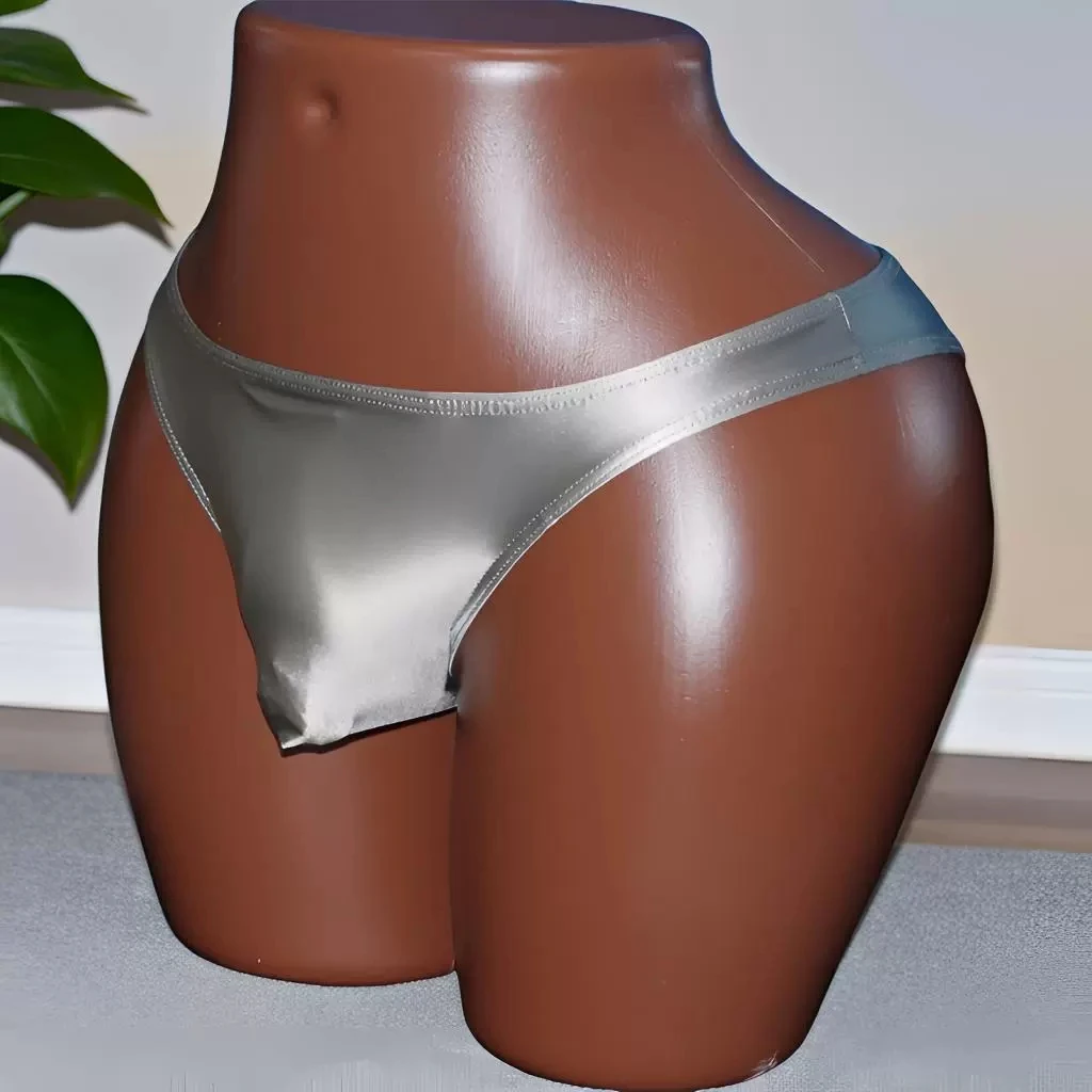 Men's Sexy Low-Rise Mini Briefs Ice Silk Smooth Satin Underwear Luxury U-Convex Pouch Half-Coverage Narrow Hip Cut