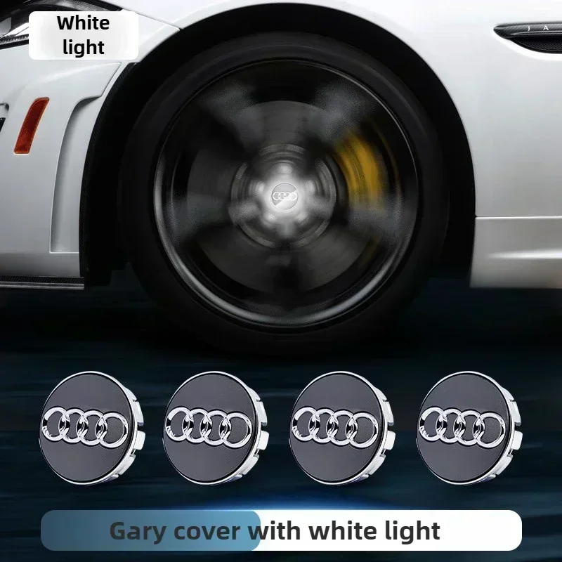 AUDI 4pcs 61mm 68mm Hub Led Lights Cap Car Floating Illumination Wheel Center Covers Caps For AUDI A3 A4 A5 A6 A7 A8 S4 Q7 Q3 Q5 image 3