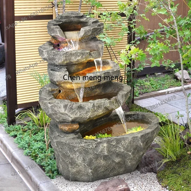 Creative, circulating water fountain outdoor courtyard villa balcony fish pond landscaping  H178