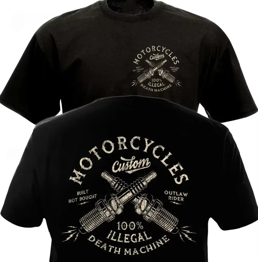 

2025 Vintage Custom Motorcycles Chopper Bobber Motorcyclist T-Shirt Cotton O-Neck Short Sleeve Casual Mens T-shirt Size S-3XL