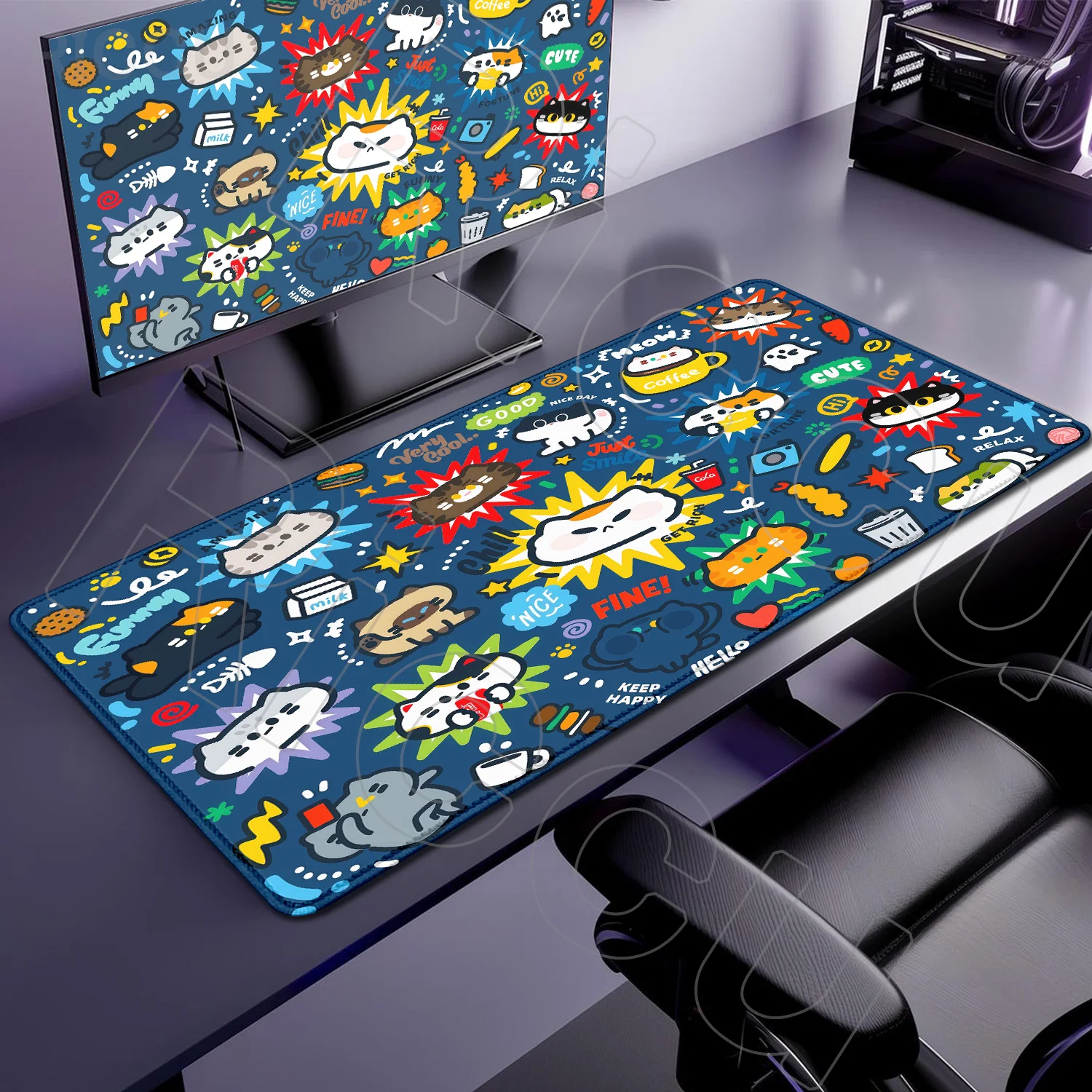 

HD Printing Graffiti Style Kawaii Cat Cute Mouse Pad Large Kawaii Desk Mats Computer PC Gamer XXL Keyboard Gaming Accessories