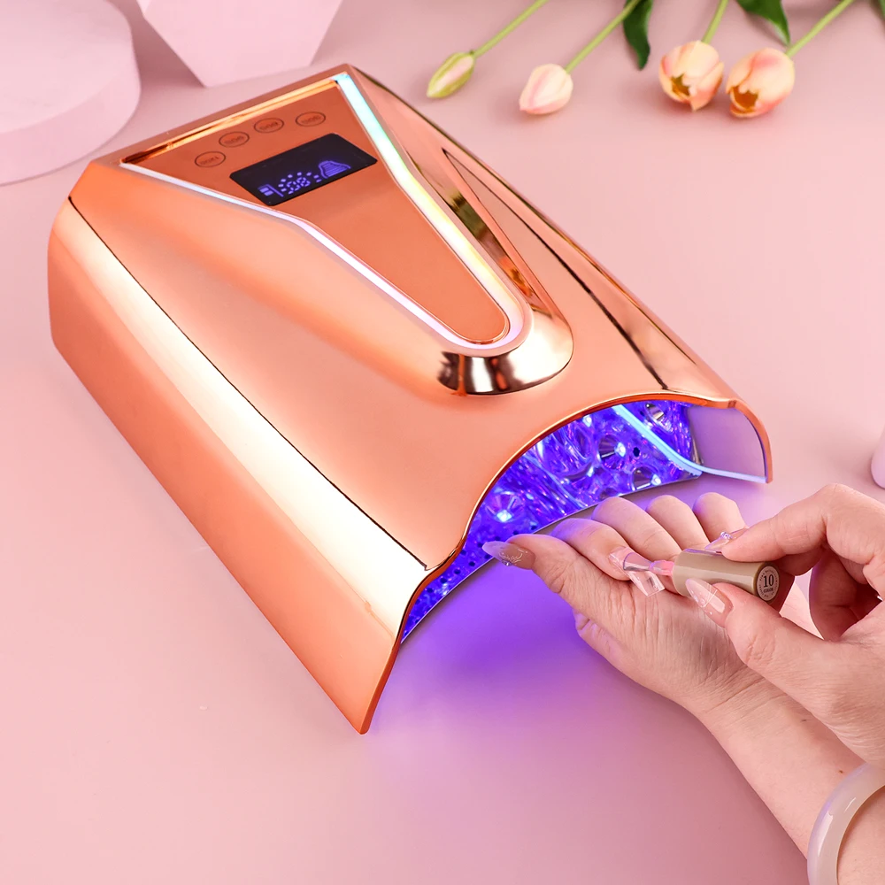 128W Rechargeable Battery LED UV Lamp Wireless Manicure Pedicure Powerful Curing Light Cordless Nail Dryer Fast Drying Nails