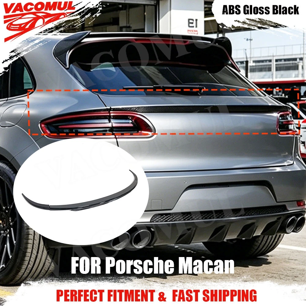 

VACOMUL Carbon Fiber Rear Middle Lip Spoiler for Porsche Macan 2018 - 2024 ABS Carbon Look Trunk Wing Car Styling