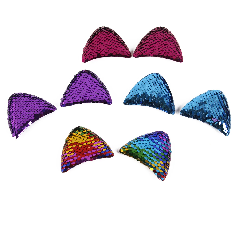 sequin reversible sequin cat ears accessories,Making Supplies, DIY Craft for Keychain, Lanyard, Necklace, and Accessories -for C