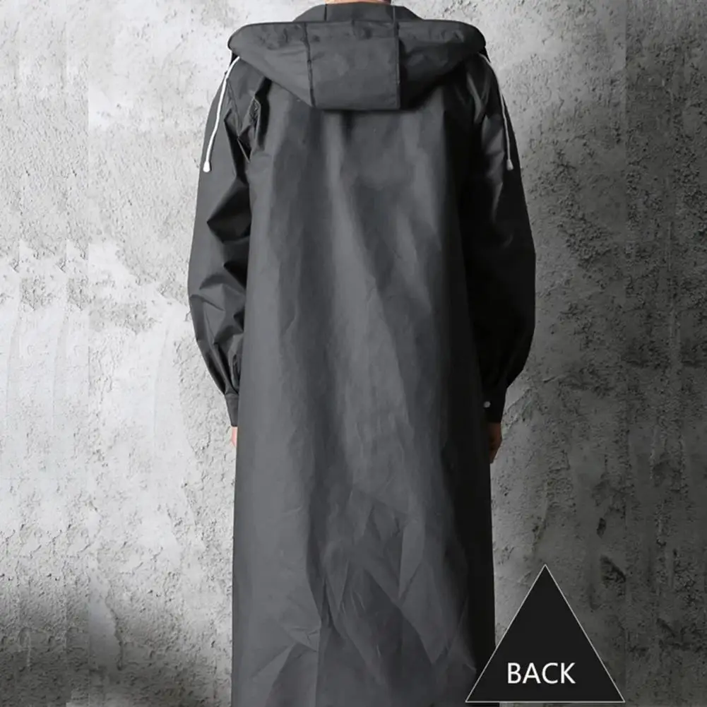 Ventilated Raincoat Men's Waterproof Rain Poncho with Hood Lightweight Long Safety Raincoat with Reflective Stripes Packable