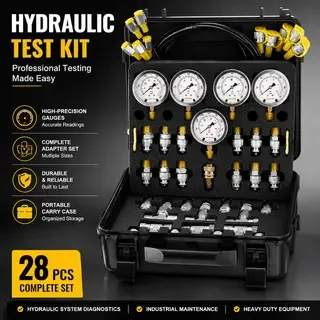 

Hydraulic Pressure Test Kits Excavator Hydraulic Test Gauge Sets with Carrying Case for Excavator Tractors Machinery