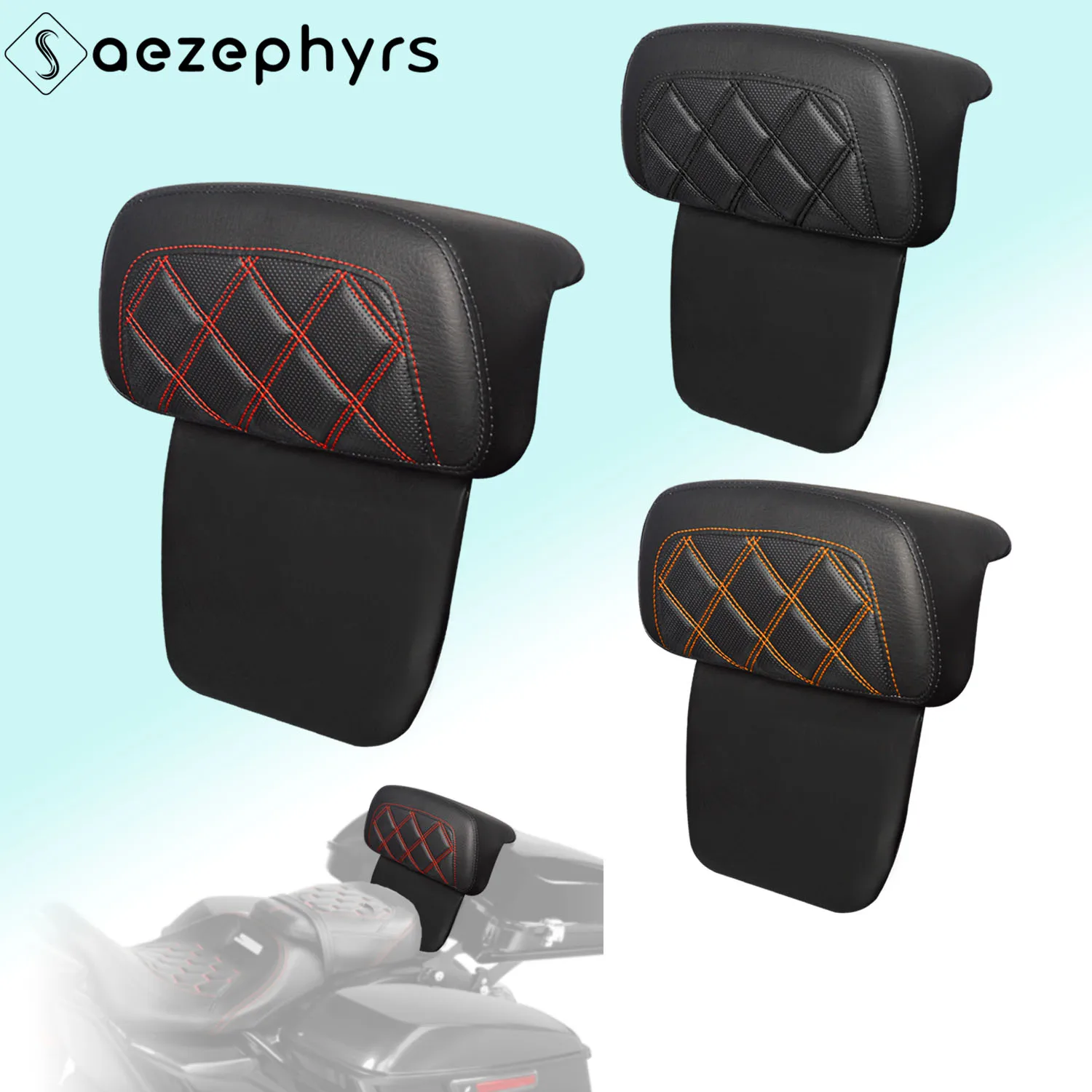 Motorcycle Tour Luggage Pak Backrest Pad Trunk Backrest Pads for Harley Touring Electra Street Glide Road King CVO Ultra Limited