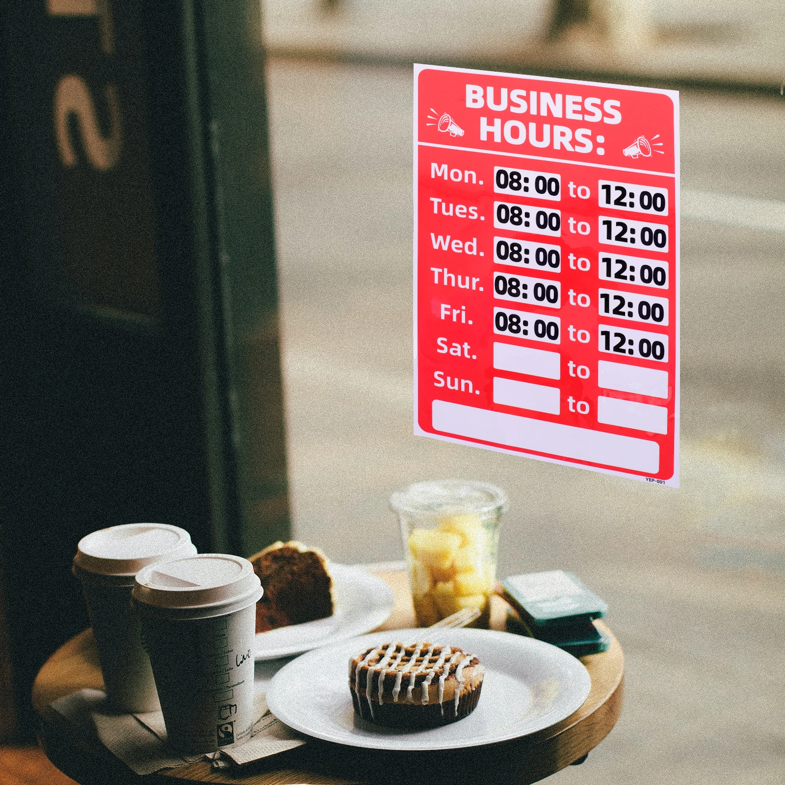 

2pcs Business Hours Sticker Waterproof Pvc Adhesive Sign For Store Bank Cafe Open Closed Decal Self-Stick Operation Label