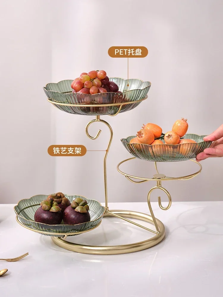 Multi-layer online celebrity fruit tray modern home living room coffee table creative luxury snacks dried fruit candy tray new.