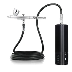 Best Quality Cordless Airbrush Kit with Compressor High Pressure Replace Battery Power Display Regulator Air Brush Spray Gun