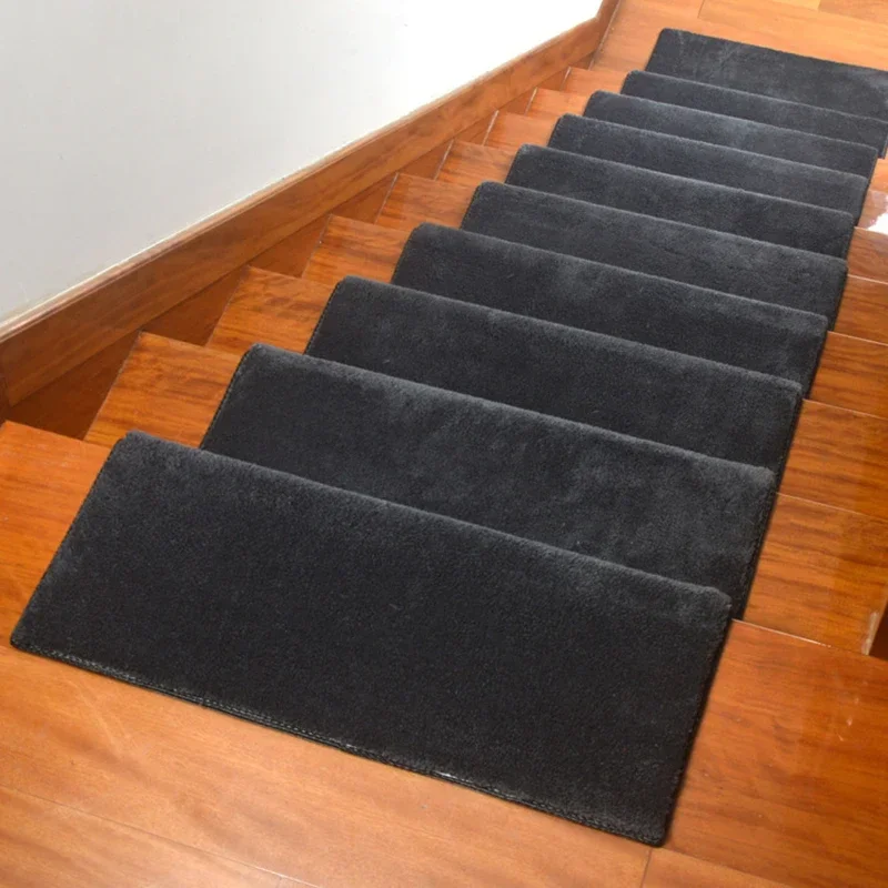 Solid color Stair Tread Carpet Mats Self Adhesive Stair Mat Stairs Rug Anti-Skid Step Rugs Safety Mute Floor Mats for Home Decor