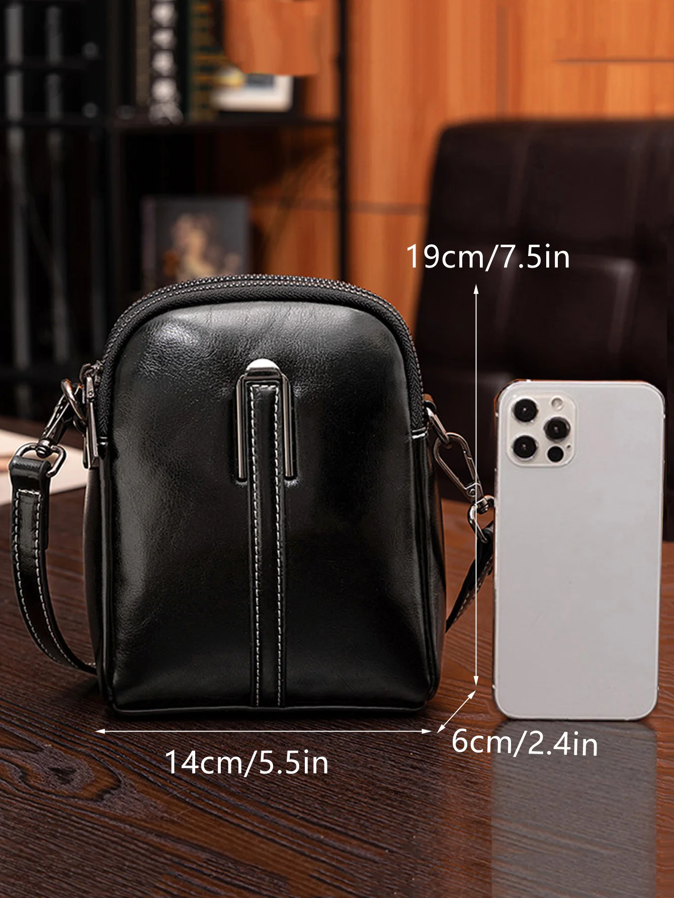 New Retro PU Soft Leather Vertical Women\'s Crossbody Bag Solid Color Luxury Personalized Designer Shoulder Strap Phone Bag