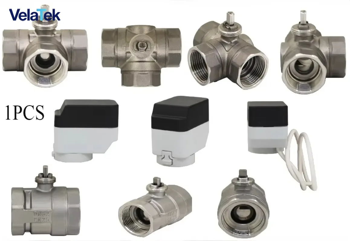 1Pcs Stainless Steel Motorized Control Valve, 2-way 3-way Electric Thread Ball Valve Body DN15/20/25/32/40 M24*1.5