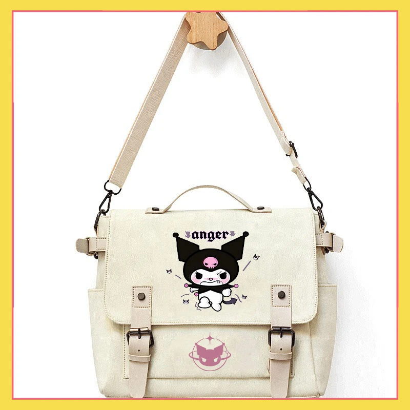 

Sanrio Kurome Peripheral Cute Cartoon Student Large Capacity Shoulder Crossbody Handbag Canvas Bag Messenger Bag Collection Gift