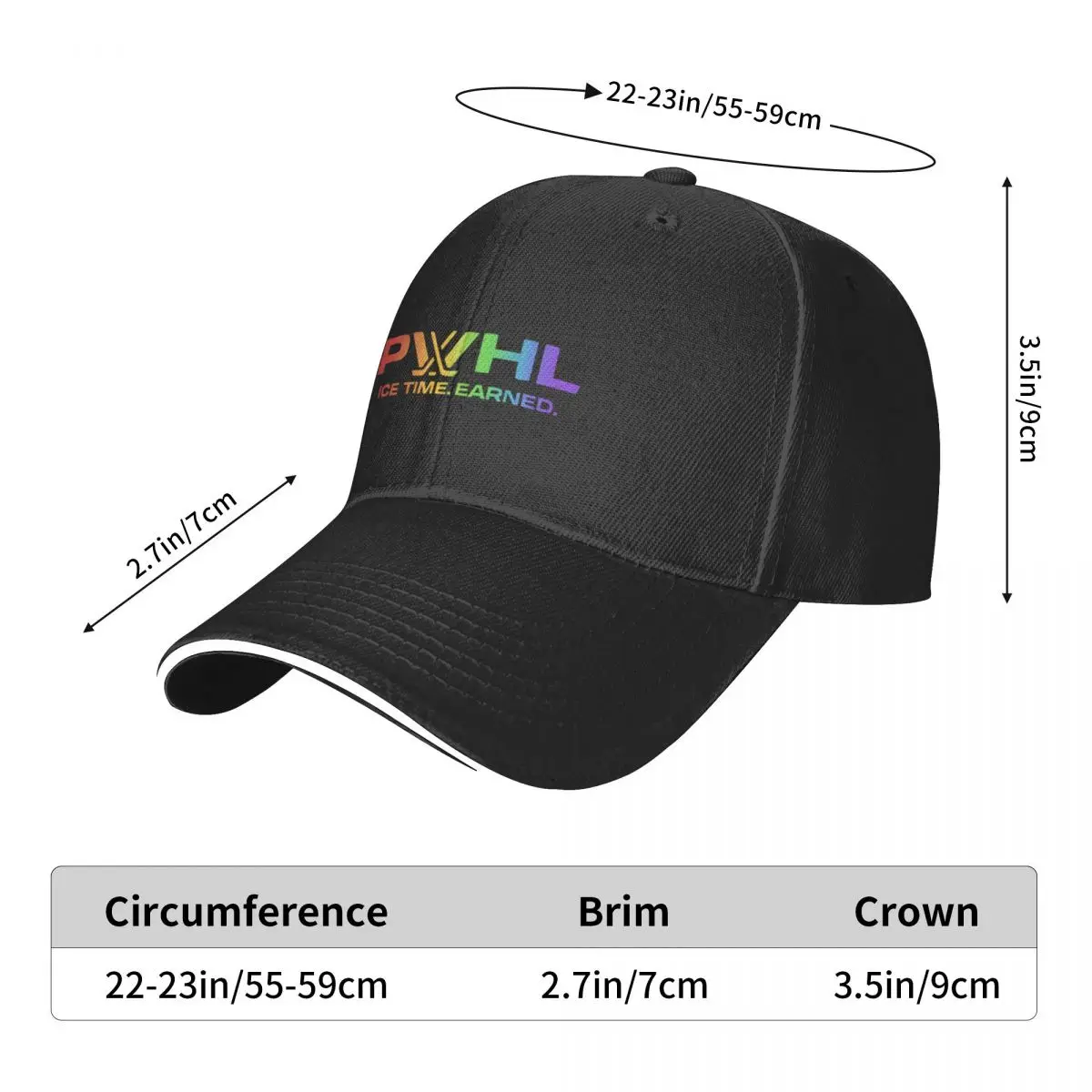 Pride Pwhl logo “ice time earned” Baseball Cap Luxury Brand Golf Hat Man Thermal Visor Women's Beach Men's image 6